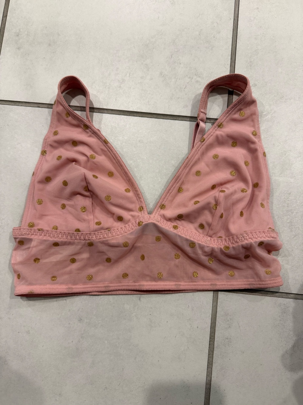 PINK Victoria's Secret Pink Bralette with Gold Polka Dots